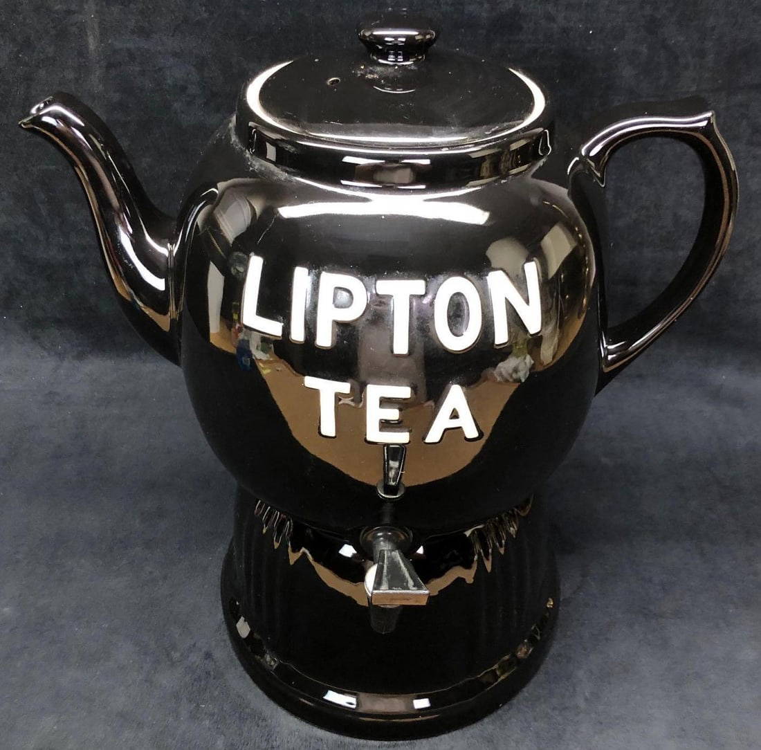 Vintage Hall China Lipton Iced Tea Dispenser Auction