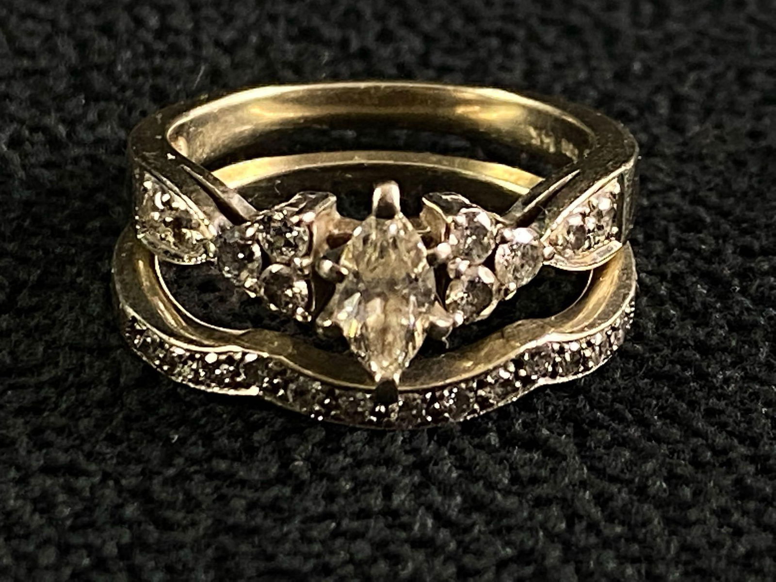 14K White Gold Natural Diamond .75 TCW Bridal Set Rings (1 of 10)