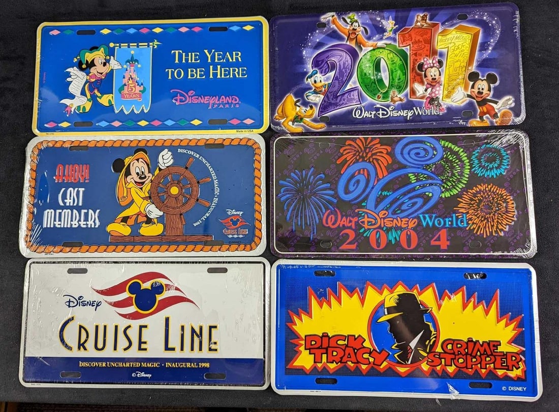 6 Walt DIsney License Plates Mickey Mouse Cruise Line (1 of 8)