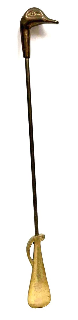 Vintage Solid Brass Duck Head Shoe Horn (1 of 7)