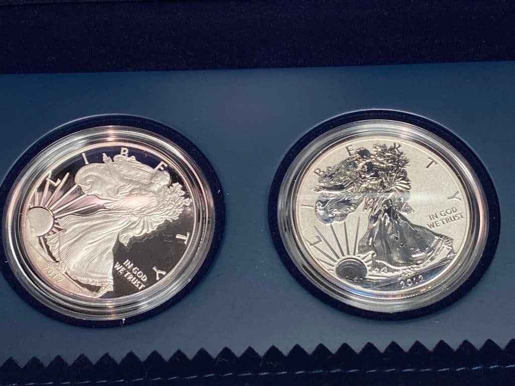 2012 S .999 Silver Eagle Proof Pair, Box & Papers (1 of 7)