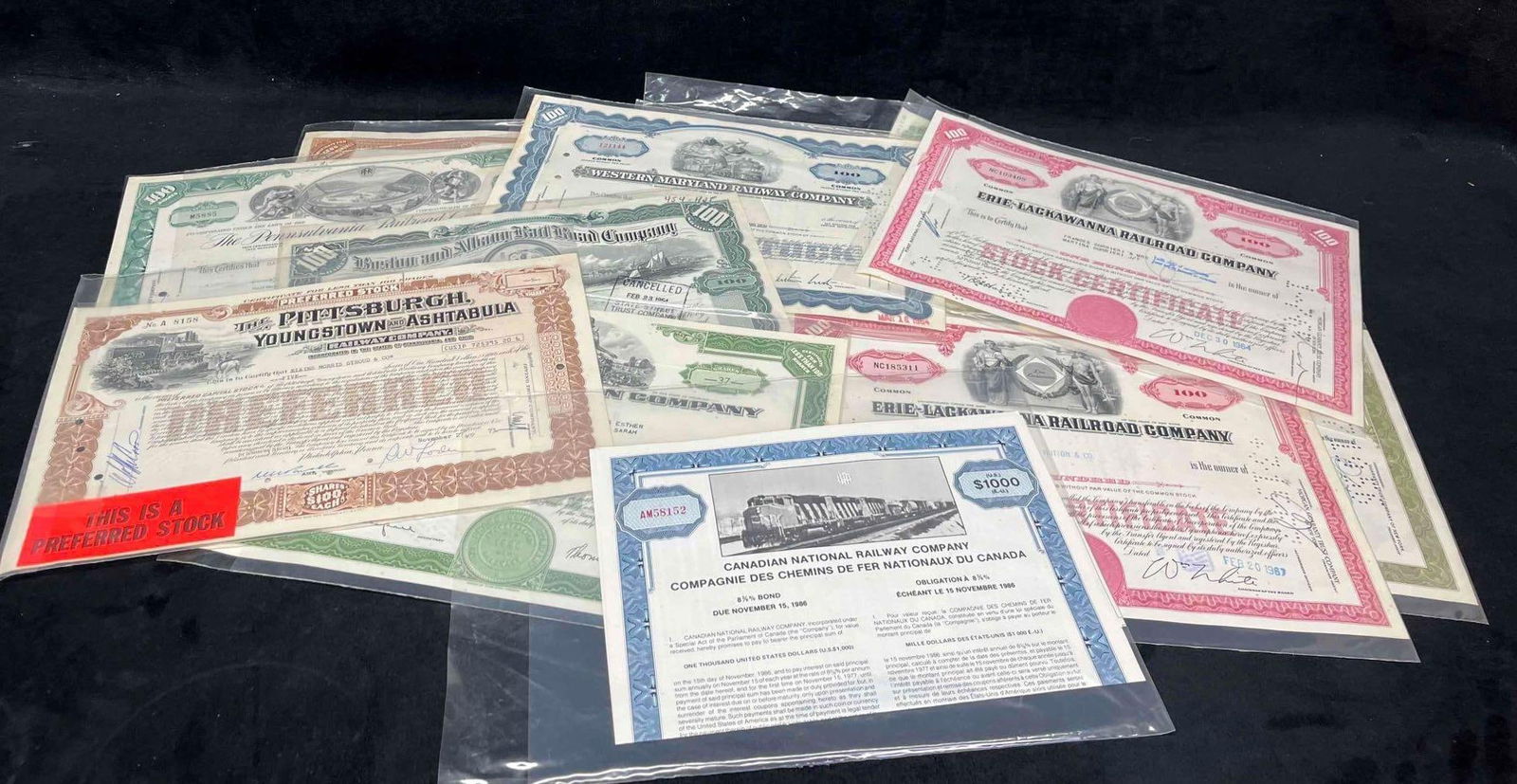 Large Bundle of Railroad Bonds & Certificates (1 of 12)