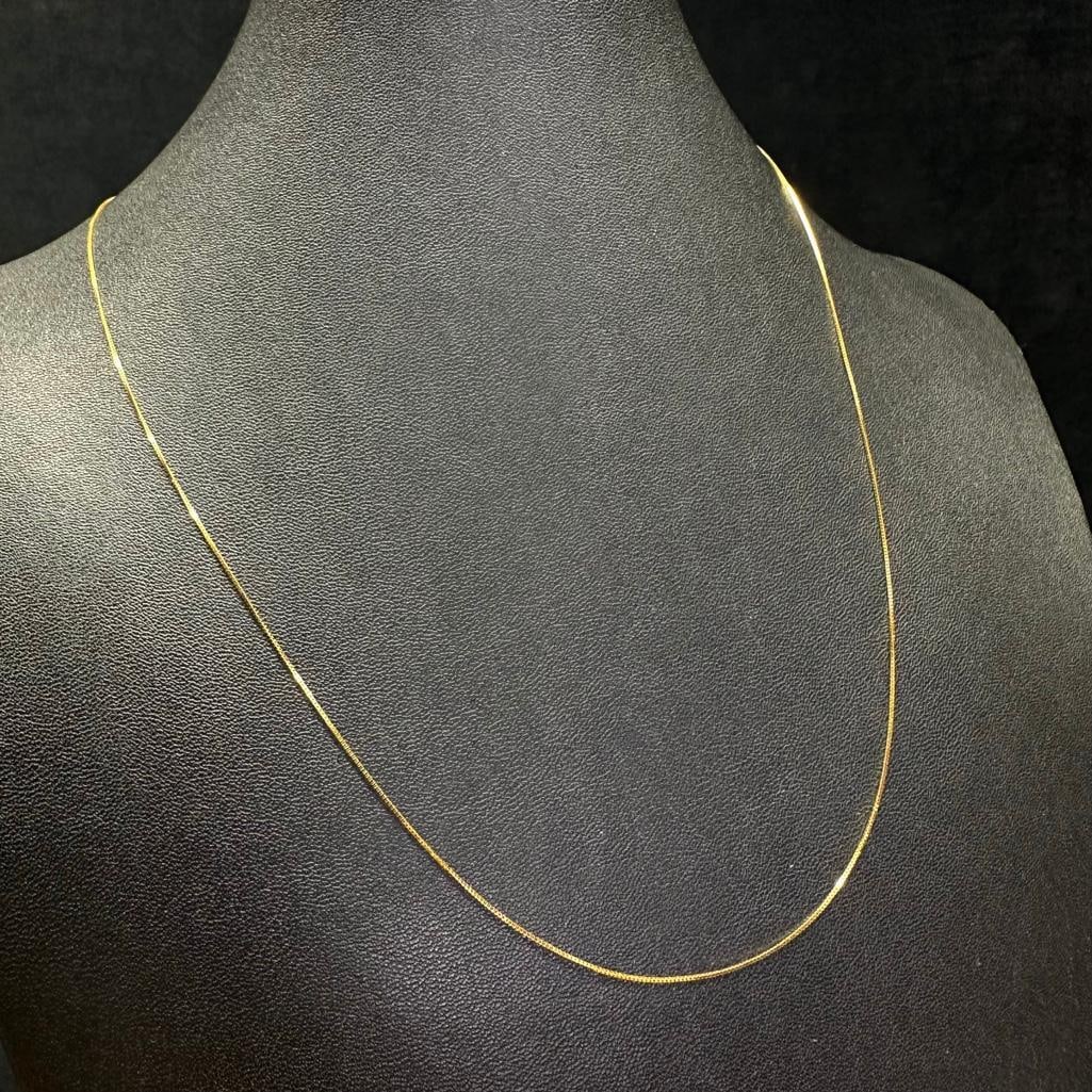 22" 14k Gold Box Chain Necklace (1 of 3)