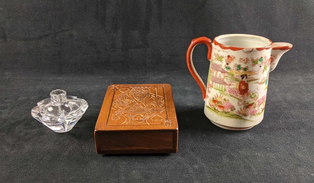 Candle Stick Holder, Wooden Box, Small Pitcher (1 of 9)