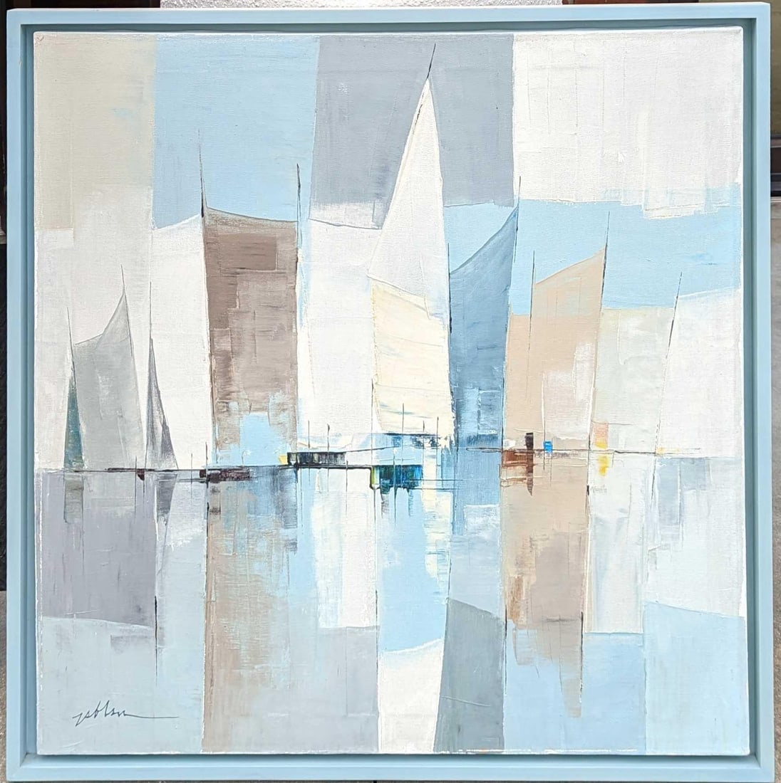 Framed Original Oil On Canvas Abstract (F52) (1 of 7)