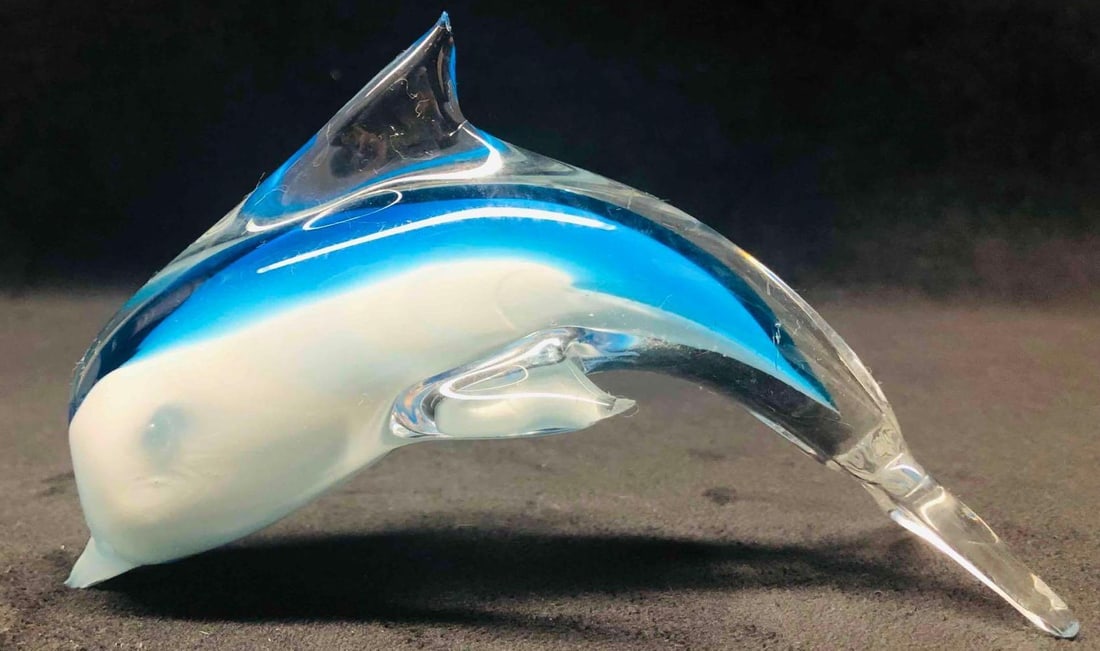 Murano Style Glass Art Dolphin (1 of 8)