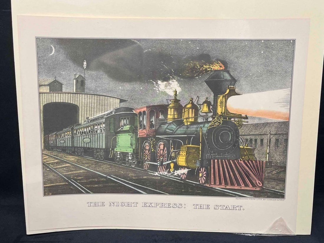The Night Express: The Start Reprint From Lithograph By Currier & Ives (1 of 5)