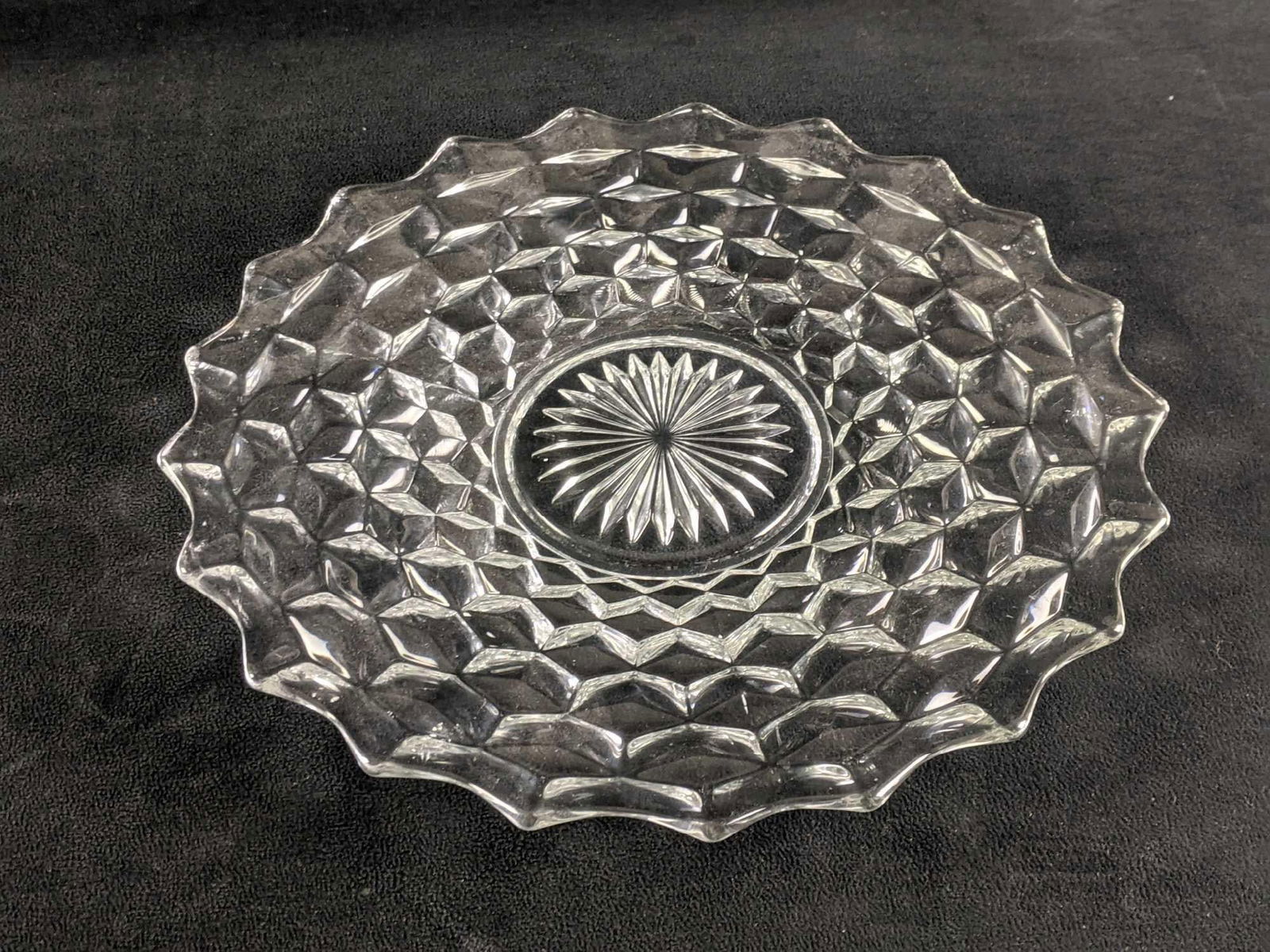 Glass Platter Serving Platter Glass Cut Plate (1 of 3)