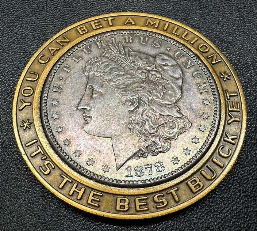 Vintage Buick Award/Promo Morgan Silver Dollar: These coins have been tested and researched to the best of our ability prior to listing. Please view photos, as they are a part of the condition. DETAILS (for coin itself): Metal - .900 Silver Tested 
