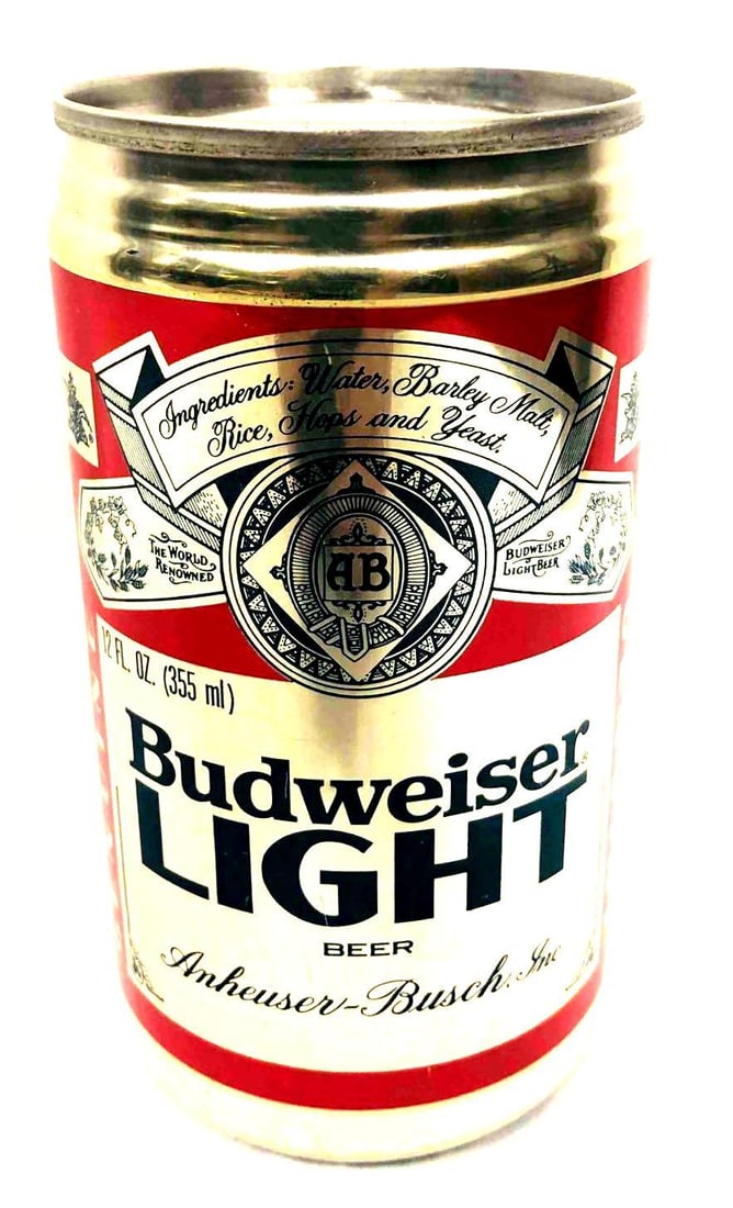 Full Unopened First Edition Budweiser Light Packaged 4/13/81 Not For Consumption: This lot contains a Full Unopened First Edition Budweiser Light Packaged 4/13/81 Not For Consumption. It is approx 2 1/2" x 2 1/2" x 4 3/4" and it weighs about 0.8lbs. Overall the Budweise
