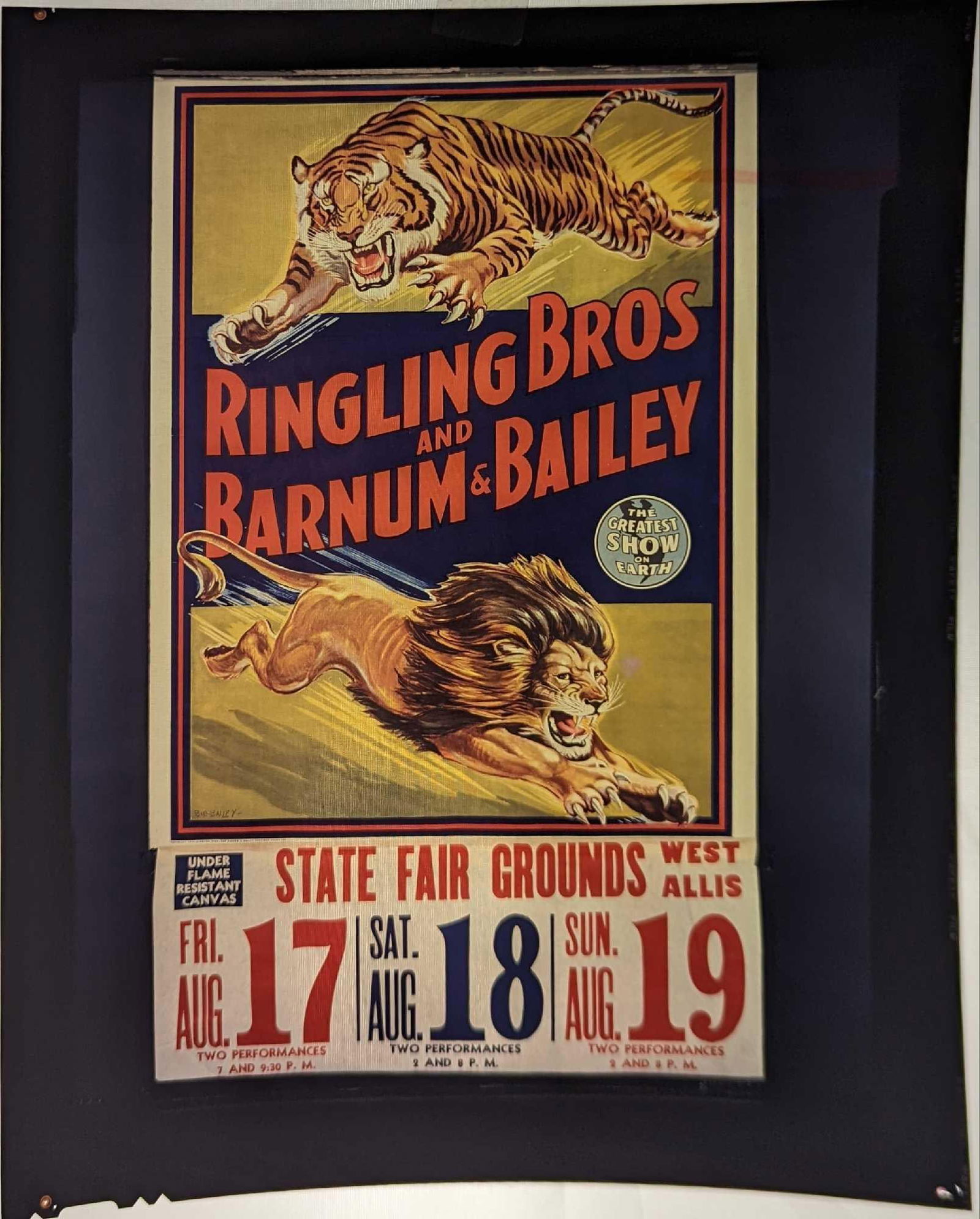 Ringling Brothers Barnum Circus Poster Transparency Lions Tigers (1 of 3)
