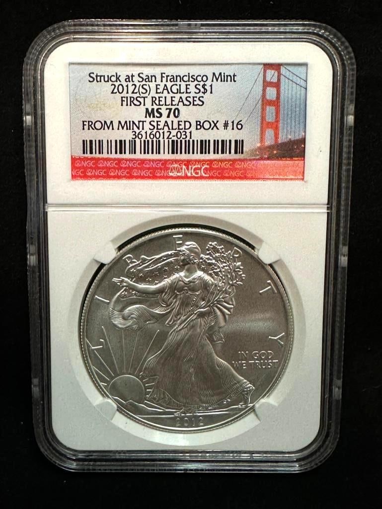 2012 S 999 Silver Eagle NGC MS70 (1 of 2)