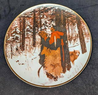 Michael Coleman Wintersong Proof Porcelain Plate: Michael Coleman Wintersong Proof Porcelain Plate. This is approximately 10 3/4" x 10 3/4" x 7/8" and it weighs 1.39lb. There is some wear on the gold trim.