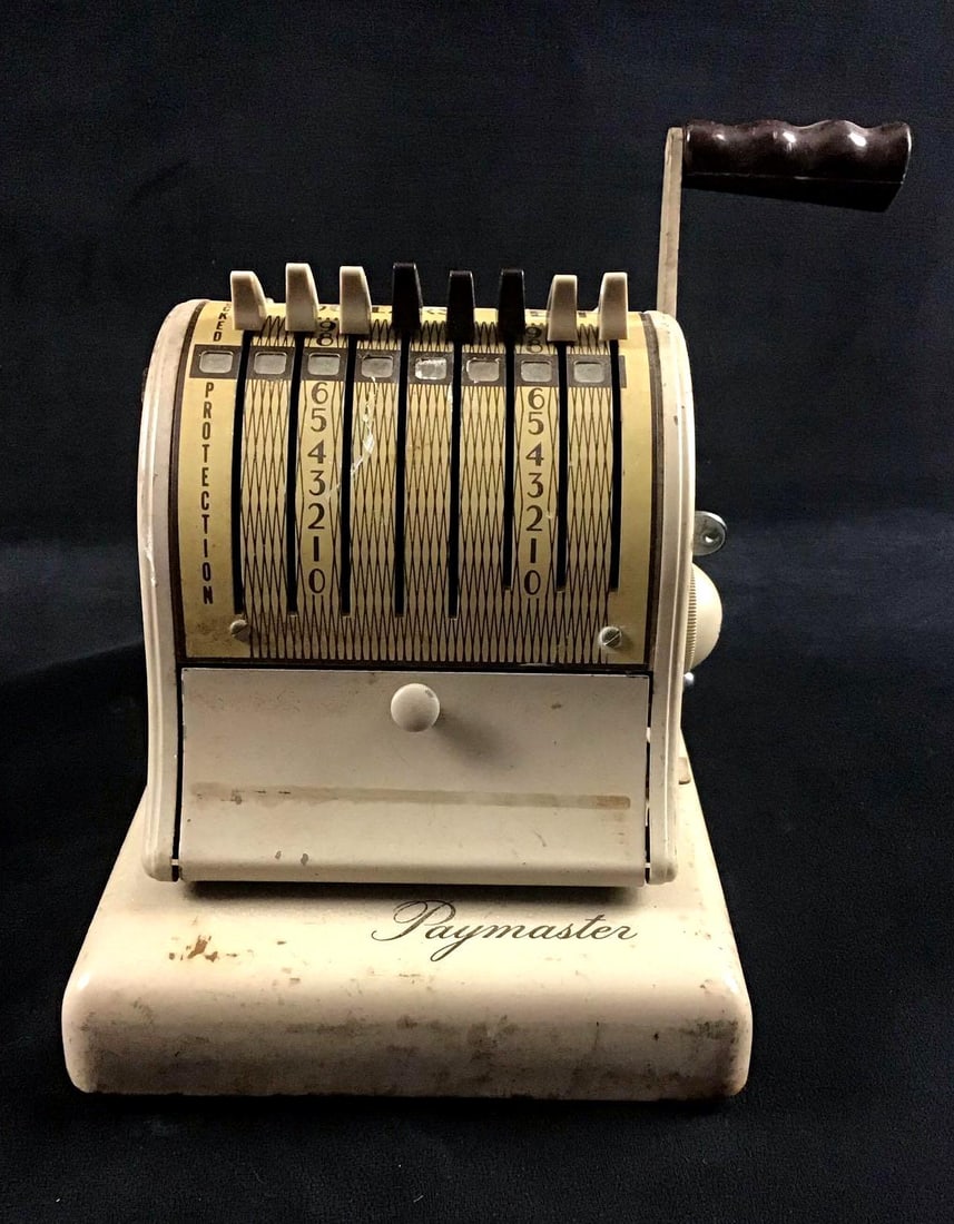 Vintage Paymaster 8 Column Check Writer With Key (1 of 9)