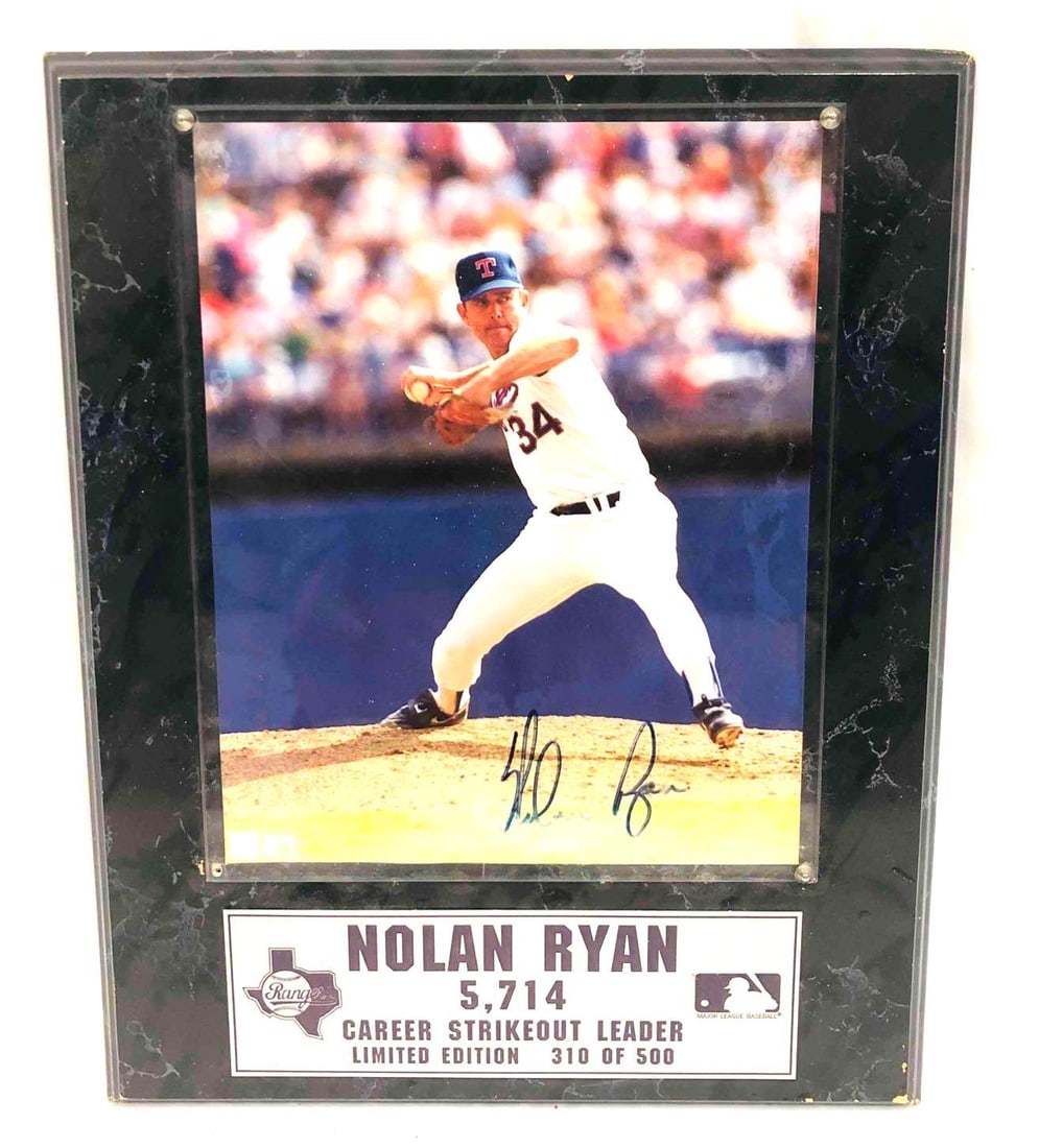 Signed Photograph Nolan Ryan 5,716 Career Strikeout Leader Limited Edition 310 Of 500 (1 of 14)