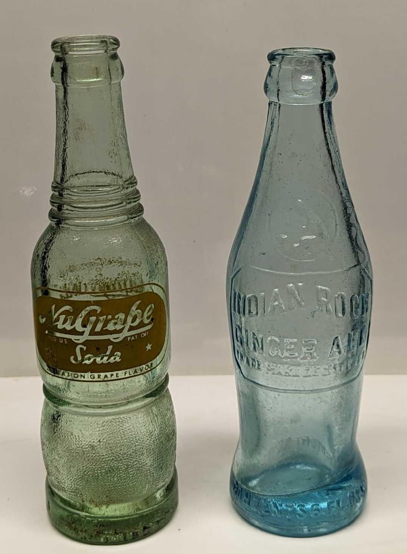 NuGrape Soda & Indian Rock Ginger Ale Glass Bottles (1 of 8)