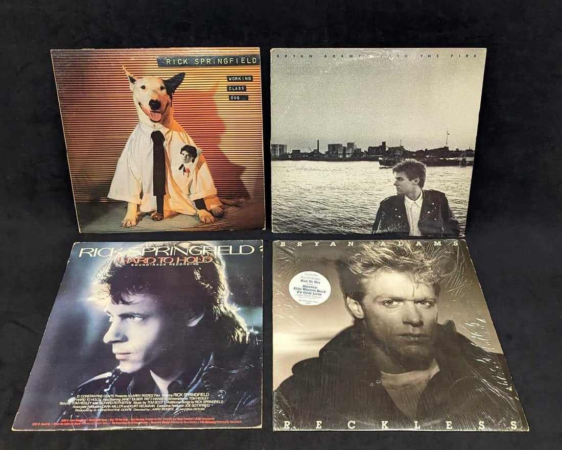 4 Rick Springfield & Bryan Adams 1980s LPs (1 of 10)