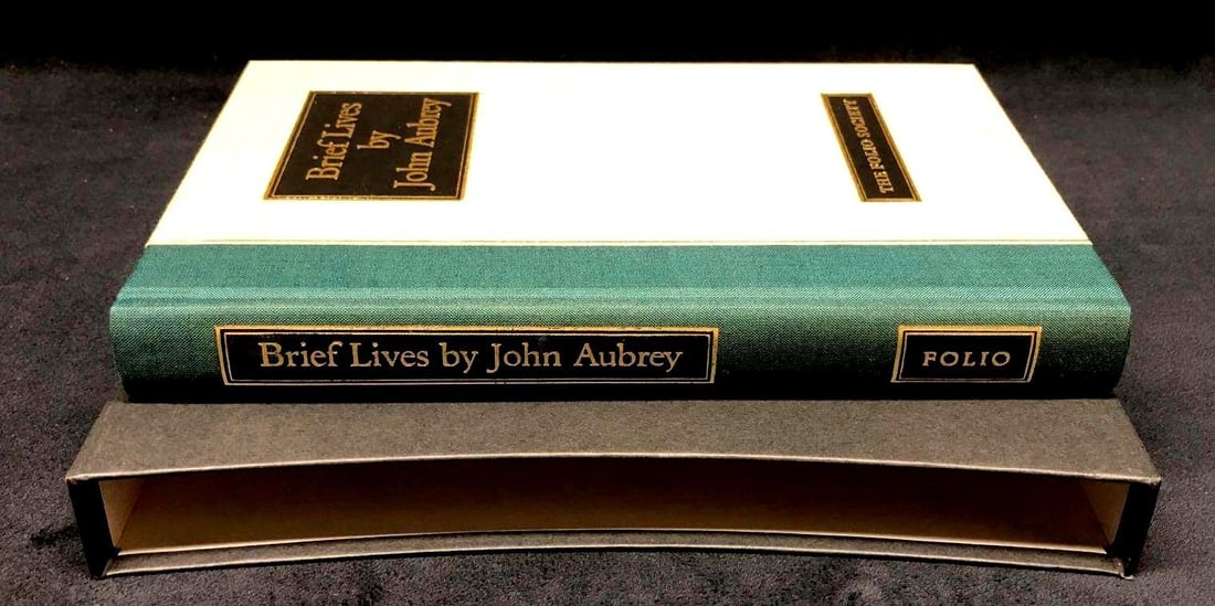 "Brief Lives" by John Aubrey - Hardcover Book: Hardcover Book - "Brief Lives" by John Aubrey. A Selection Based Upon Existing Contemporary Portraits Edited By Richard Barber. The Folio Society, 1975. Eighth Printing 1994. It measures 6-1/2