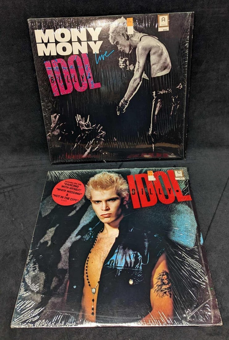 2 Billy Idol Mony Mony Live & Self Titled LPs (1 of 6)