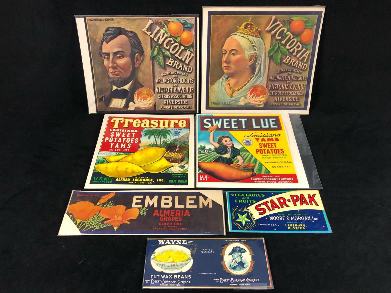 Vintage Lot Of Seven Original 1920's - 1930's Advertising Labels (1 of 11)