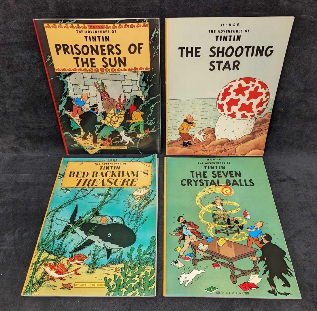 4 English Herge The Adventures Of Tintin Softcover Comics A (1 of 4)