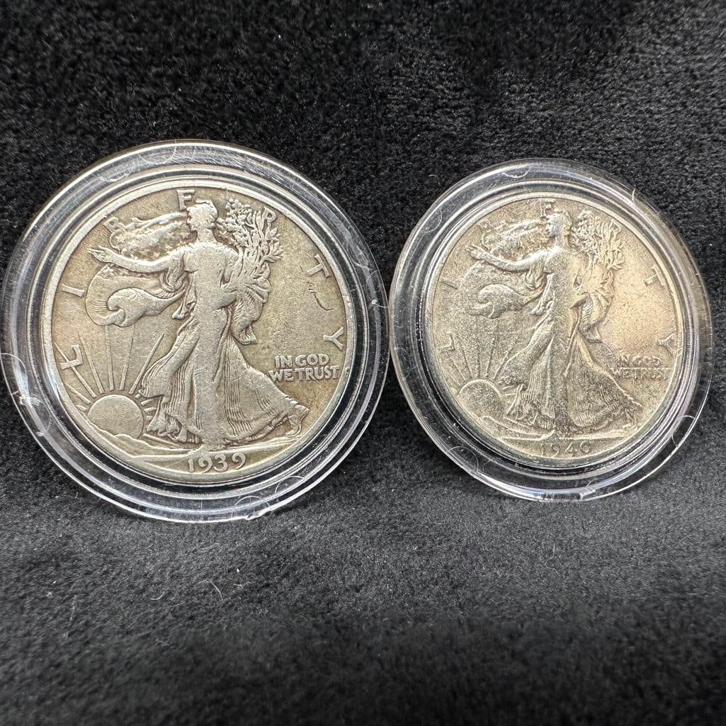 1939 & 1940 Walking Liberty Half Dollar Pair (1 of 2)