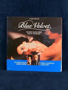 Blue Velvet Laserdisc - David Lynch: Blue Velvet Laserdisc - David Lynch   Two-disc presentation of Blue Velvet, directed by David Lynch on extended play discs.   In great condition.   Approximate size: 12.5&#34; x 15.5&#34; x 0.25&#34;