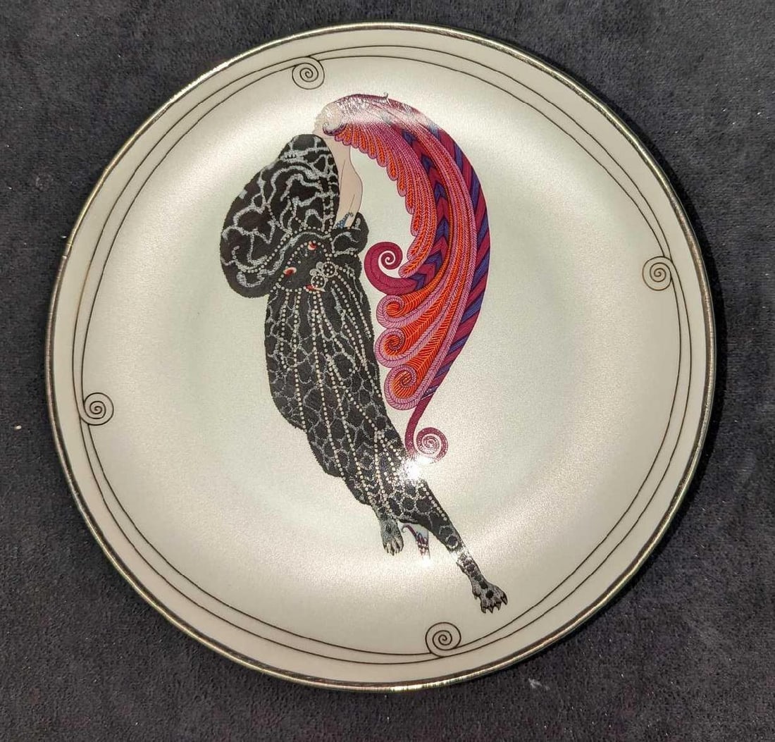 House Of Erte Beauty & The Beast Decorative LE Porcelain Plate: House Of Erte Beauty & The Beast Decorative LE Porcelain Plate. This comes with the COA. This is plate #HA4312. This was released by The Franklin Mint. The plate is approx 8 1/8" x 8 1/8"