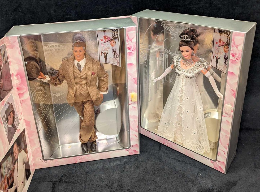 My Fair Lady Ken As Henry Higgins & Barbie As Eliza Doolittle Dolls: My Fair Lady Ken As Henry Higgins & Barbie As Eliza Doolittle Dolls. Each was released in the year 1995. Both come in the original boxes that are approx 10 5/8" x 3" x 13 1/3" and the 