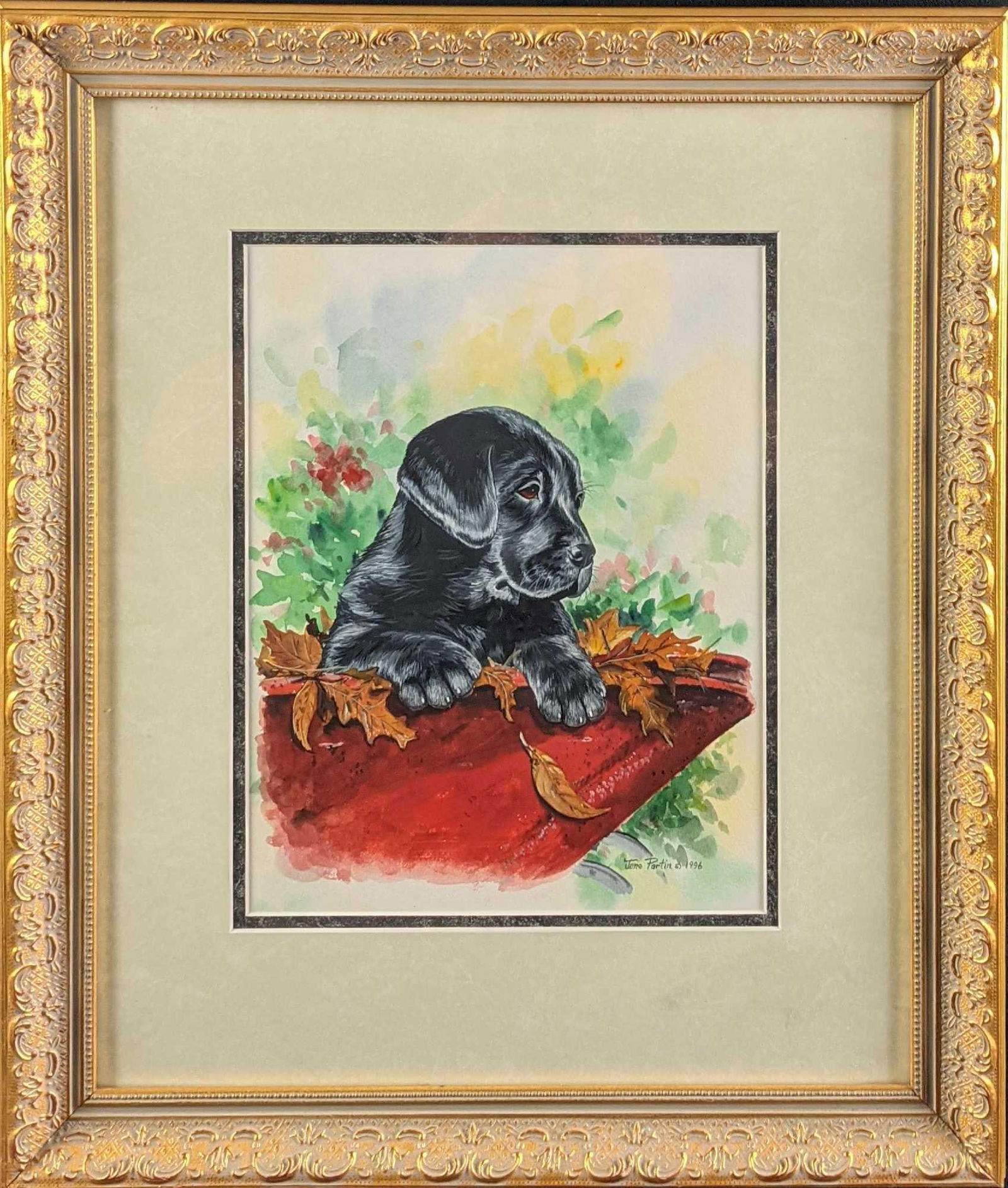 Framed Jane Partin Adorable Puppy Labrador Print (1 of 6)