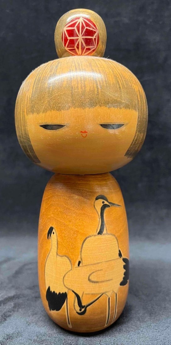 Japanese Wood Doll Maker Mark On Bottom Sticker (1 of 10)