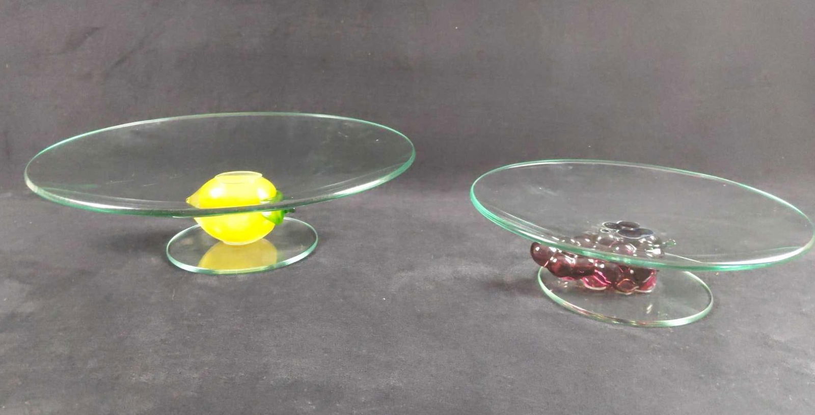 Vintage Glass Fruit Bowl Platters Lot Of Two (1 of 9)