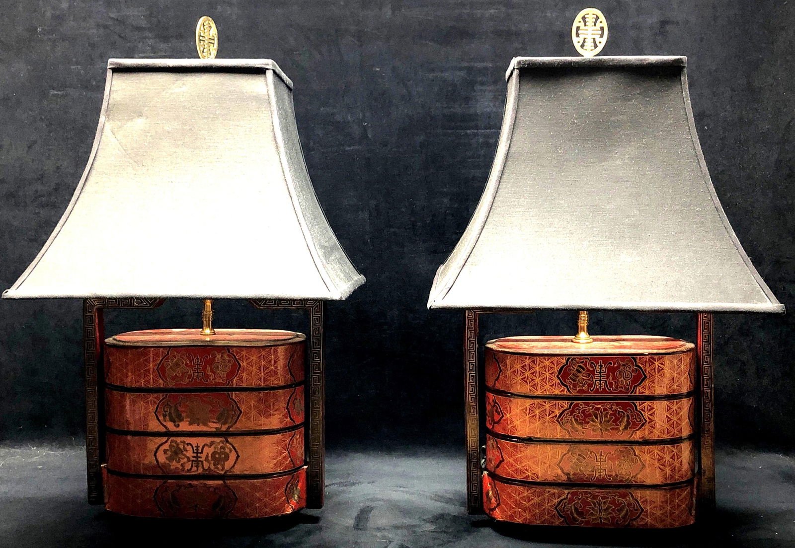 Pair of Vintage Asian Lamps - Shades by Leonard R. Foss (1 of 15)