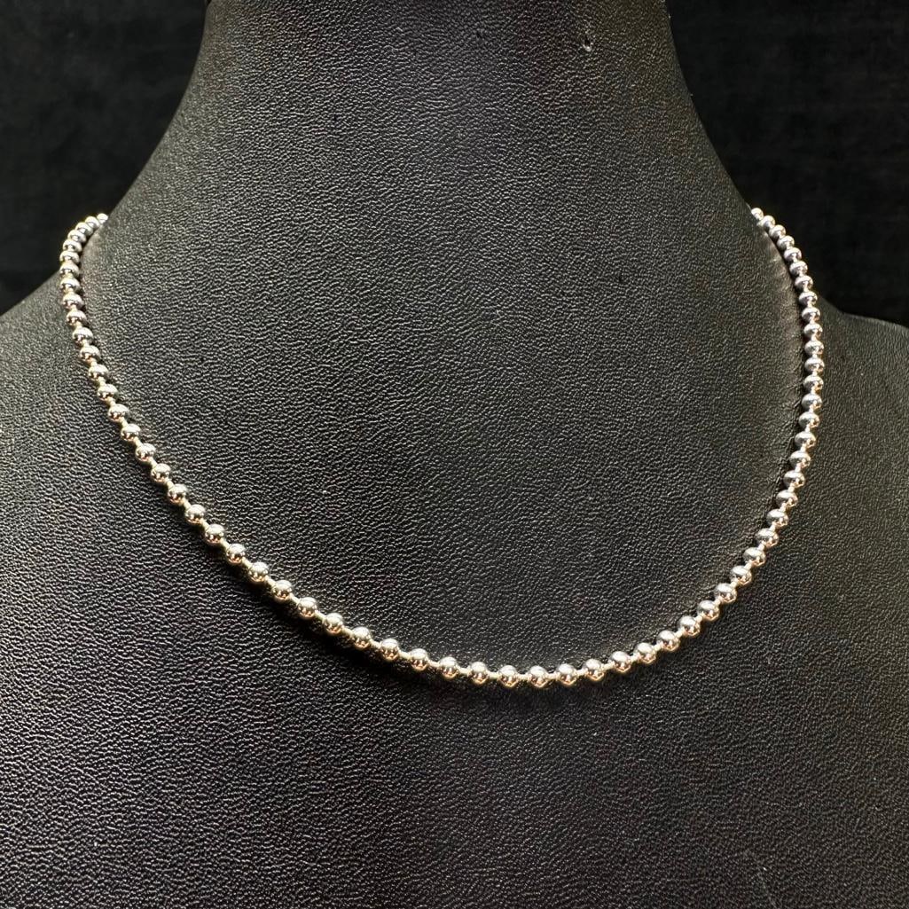 Sterling Silver 16" Bead Link Necklace (1 of 3)