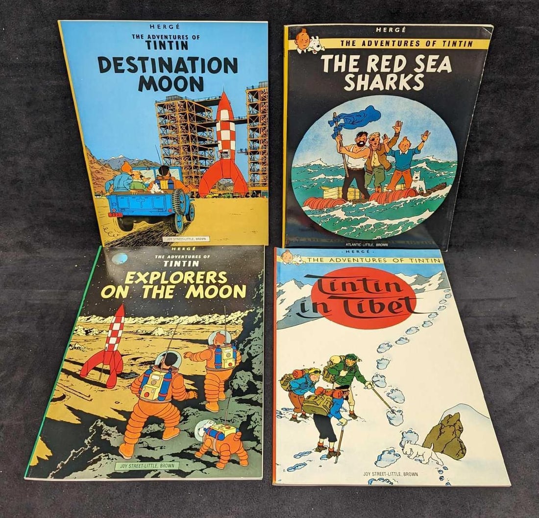 4 English Herge The Adventures Of Tintin Softcover Comics B (1 of 4)