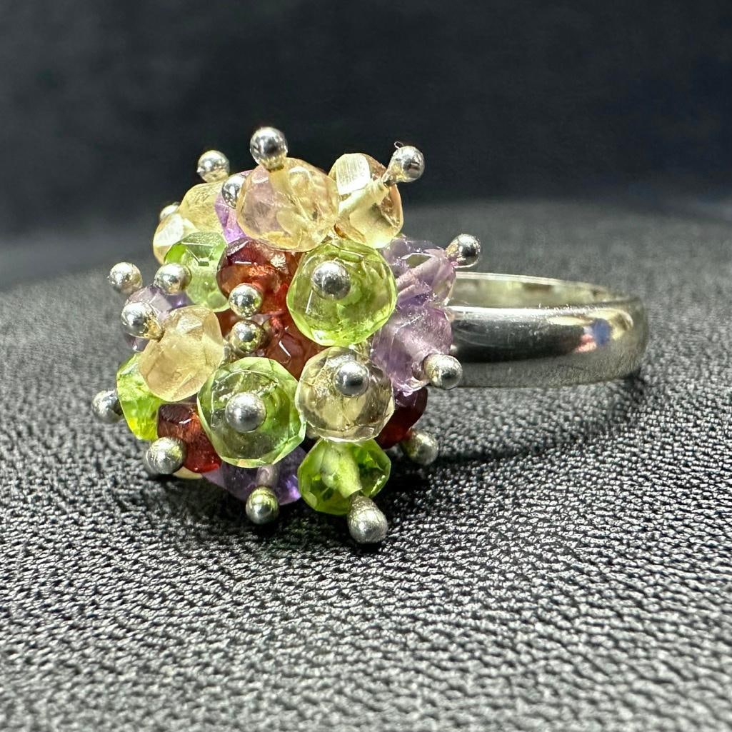 Sterling Multi-Stone Bead Ring (1 of 2)
