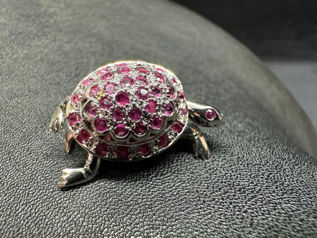 Sterling Silver & Ruby Articulated Turtle (1 of 4)