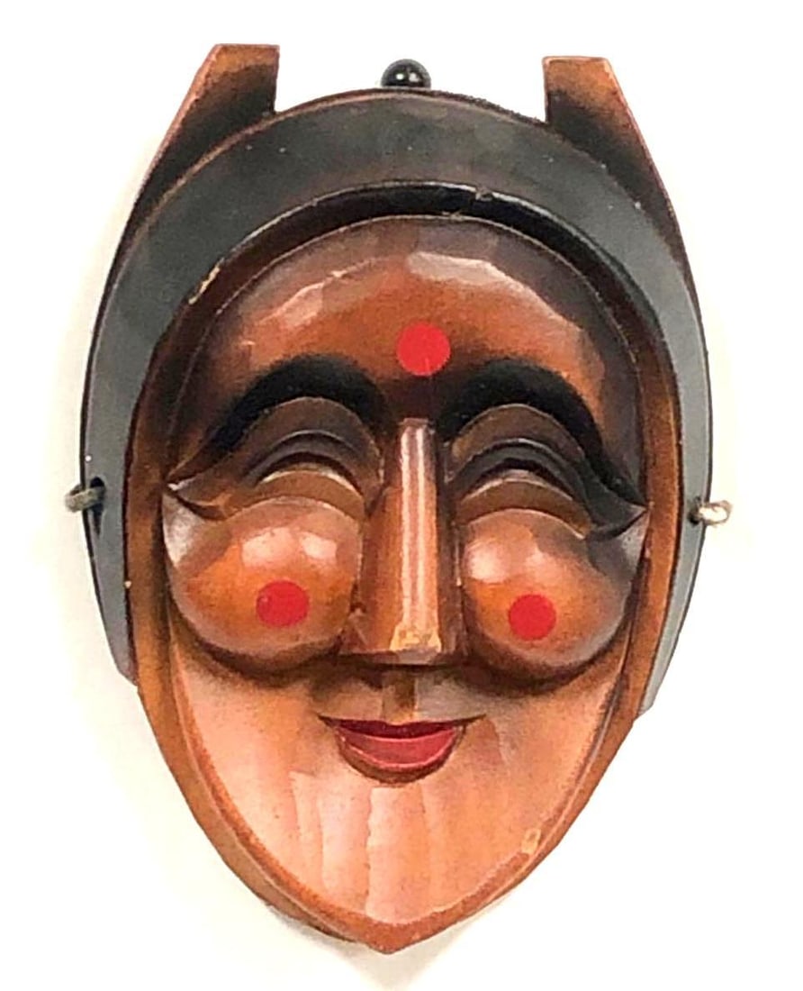 Handmade Traditional Korean Hahoetal Carved Mask (1 of 4)