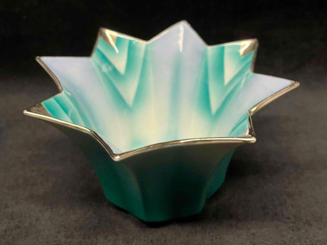 Hand Painted Noritake Pointed Glass Dish Made In Japan (1 of 10)