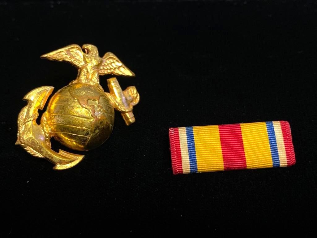 US Marine Corps Emblem and Reserve Medal Bar (1 of 5)