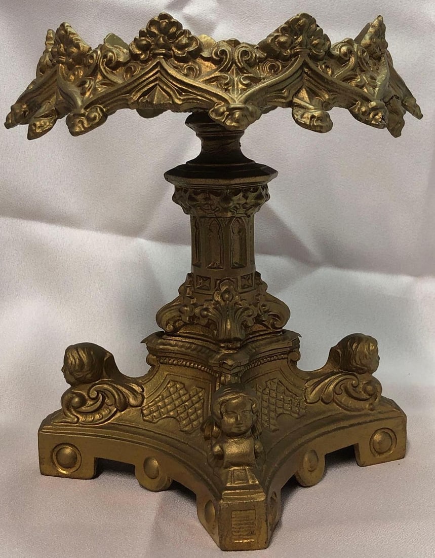 Ornate Metal Art Nouveau Victorian Candle Holder (1 of 6)