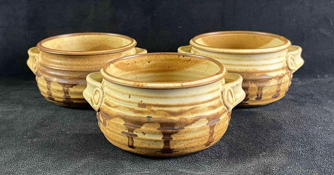 Set of 3 Handmade Pottery Bowls Rustic Bowls (1 of 6)