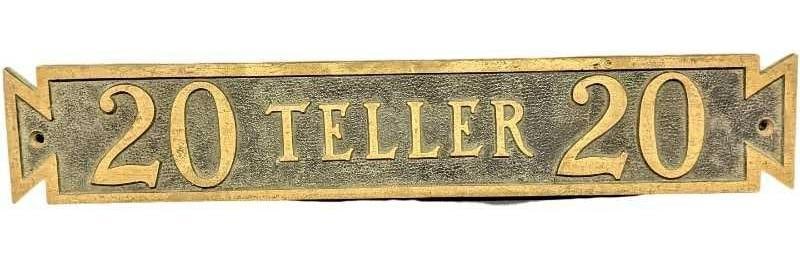 Vintage Brass Bank Teller Sign 20 (1 of 5)