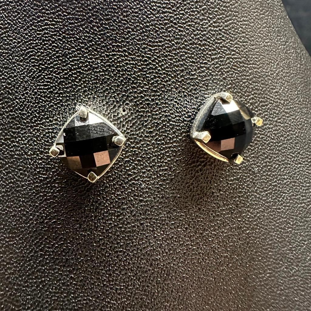 Sterling Silver Onyx Stud Earrings (1 of 2)