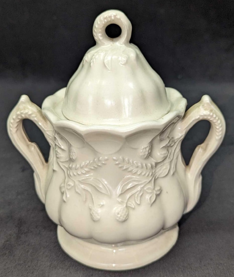 Vintage Red Cliff Ironstone Sugar Bowl With Lid (1 of 9)