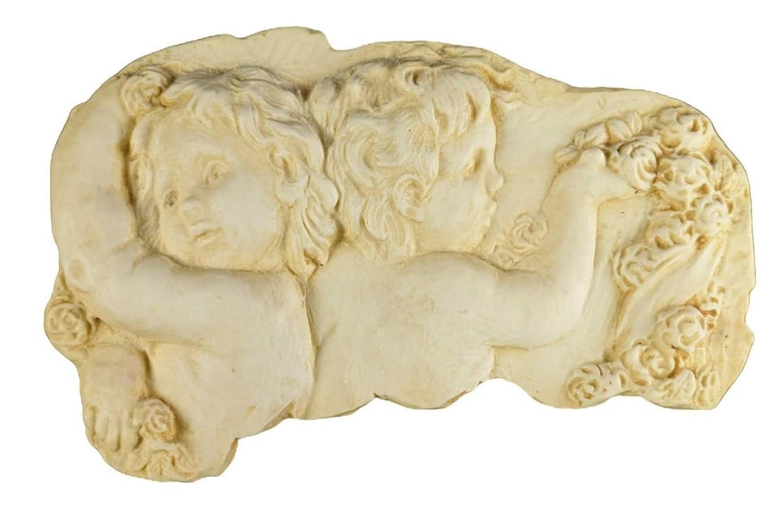 Hen Feathers Resin Cherub Wall Plaque (1 of 4)