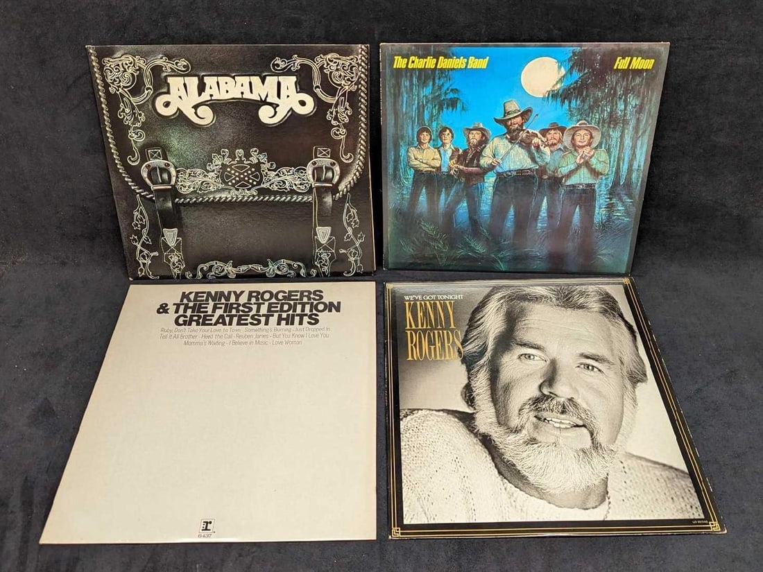 4 Vintage Kenny Rogers Charlie Daniels Alabama LPs (1 of 10)
