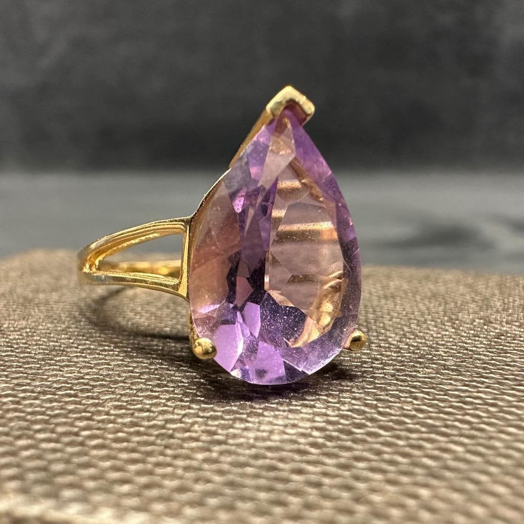 14k Gold Pear-Cut Amethyst Cocktail Ring (1 of 3)