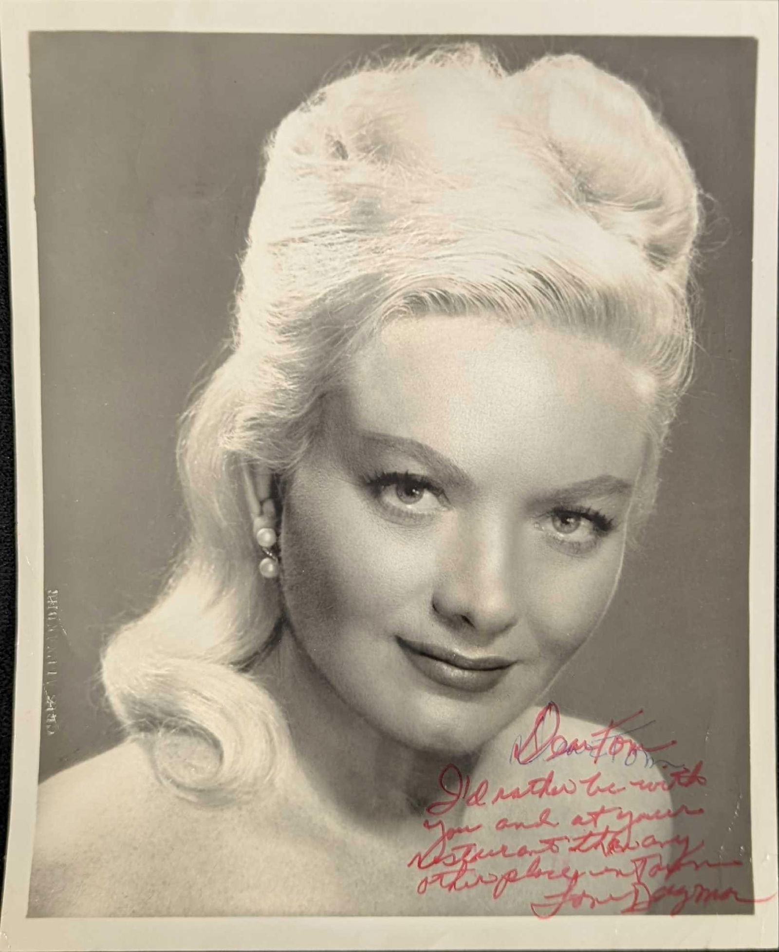 Vintage Autographed Dagmar Publicity Photo (1 of 3)