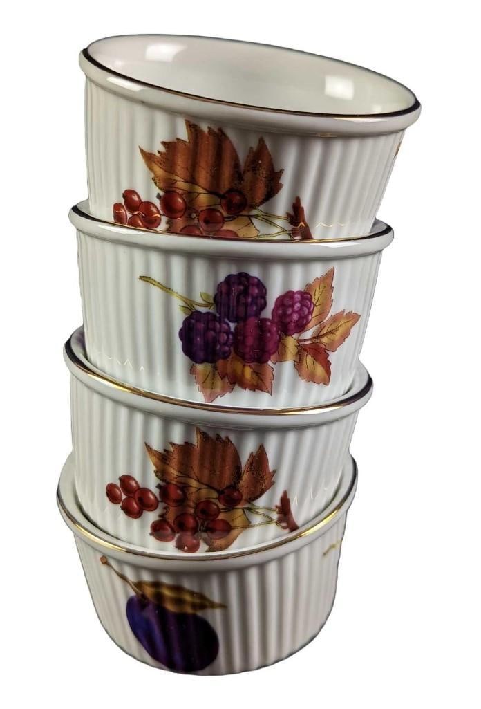 4 Retired Royal Worcester Evesham Gold China Ramekins (1 of 7)